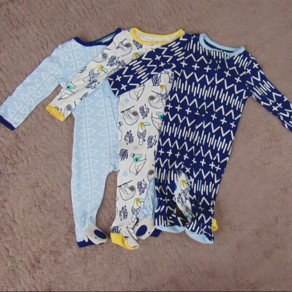 NWOT 3 Pc. Play and Sleep Onesies 0/3 Months